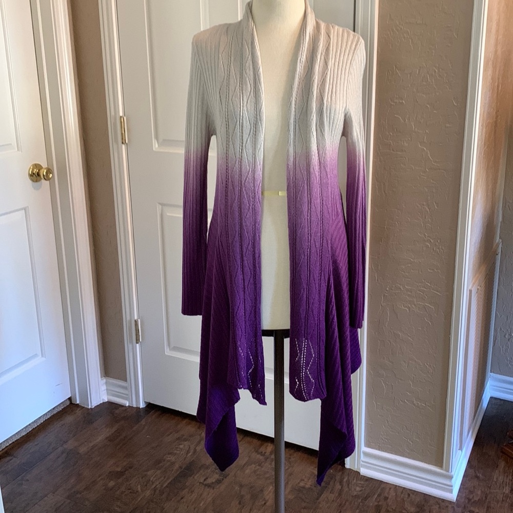 Beautiful purple and silver cardigan. Size Medium